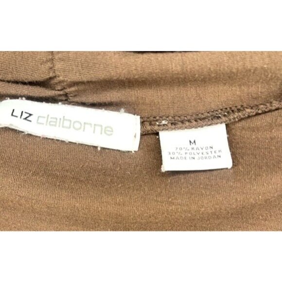 Liz Claiborne Brown Sleeveless Waterfall Open Front Cardigan Vest Women’s Size M - Picture 12 of 12